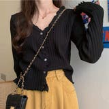 フリルメローランダムリブカーディガン | ad thie | 詳細画像7 