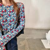 花柄  メローカット シャーリングトップス | ad thie | 詳細画像6 