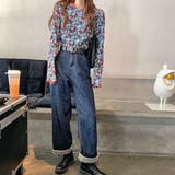 花柄  メローカット シャーリングトップス | ad thie | 詳細画像7 