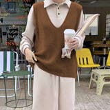 ふんわり・もちもち Vネックニットベスト | ad thie | 詳細画像11 