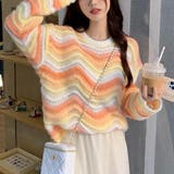 カラーボーダーニット | ad thie | 詳細画像3 