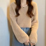 ベージュ | ふんわりシャギーニット | ad thie