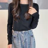 カラー クルーネック ベーシック ニット | ad thie | 詳細画像2 