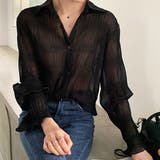 ブラック1 | マジョリカプリーツ ジョーゼット シアーシャツ | ad thie