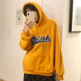 イエロー | カレッジロゴ裏起毛パーカー | ad thie