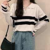 ポロカラーラインニット | ad thie | 詳細画像3 