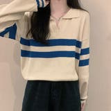 ポロカラーラインニット | ad thie | 詳細画像4 