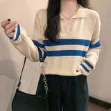 ポロカラーラインニット | ad thie | 詳細画像6 