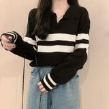 ポロカラーラインニット | ad thie | 詳細画像9 