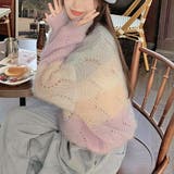 グラデーションニットプルオーバー ゆったり 柔らか | ad thie | 詳細画像4 