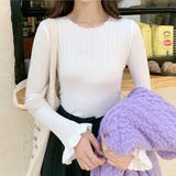 メローネック 袖フレアリブニット | ad thie | 詳細画像2 