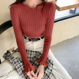 メローネック 袖フレアリブニット | ad thie | 詳細画像6 