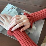 メローネック 袖フレアリブニット | ad thie | 詳細画像7 