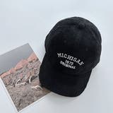 ブラック | コーデュロイ・刺繍ロゴ ベースボールキャップ  | ad thie