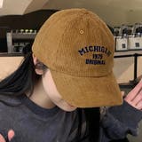 キャメル | コーデュロイ・刺繍ロゴ ベースボールキャップ  | ad thie