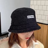 ブラック | レタリングロゴ ボアバケットハット | ad thie