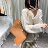 ミニポーチ付き エコレザー トートバッグ | ad thie | 詳細画像7 