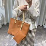 キャメル | ミニポーチ付き エコレザー トートバッグ | ad thie