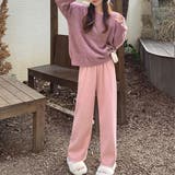 カットジャガード裏起毛ワイドパンツ | ad thie | 詳細画像10 