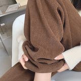 カットジャガード裏起毛ワイドパンツ | ad thie | 詳細画像16 