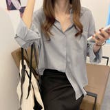 ポケット付き・ラウンドヘム ニュアンスカラーシャツ | ad thie | 詳細画像10 