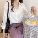 ポケット付き・ラウンドヘム ニュアンスカラーシャツ | ad thie | 詳細画像7 