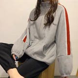 裏起毛 配色袖ライン スタンドネック ブルゾン | ad thie | 詳細画像3