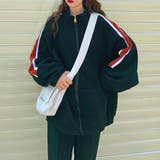 裏起毛 配色袖ライン スタンドネック ブルゾン | ad thie | 詳細画像5