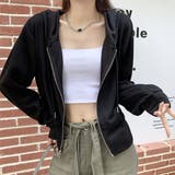 ブラック | ショート丈・裏毛 ダブルジップパーカー | ad thie