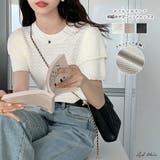 ダブルスカラップ 柄編みサマーニットトップス | ad thie | 詳細画像1 