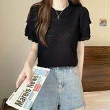 ダブルスカラップ 柄編みサマーニットトップス | ad thie | 詳細画像11 