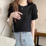 ダブルスカラップ 柄編みサマーニットトップス | ad thie | 詳細画像13 