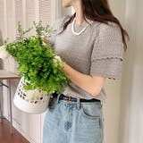 ダブルスカラップ 柄編みサマーニットトップス | ad thie | 詳細画像6 