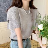 ダブルスカラップ 柄編みサマーニットトップス | ad thie | 詳細画像7 