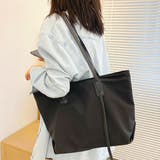 ブラック | エコレザーハンドル 大容量トートバッグ | ad thie