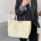 ヴィーガンレザーハンドル キャンバストートバッグ | ad thie | 詳細画像6