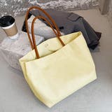 ナチュラル | ヴィーガンレザーハンドル キャンバストートバッグ | ad thie