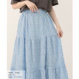 ギンガムチェック・ワッシャー加工  ロングティアードスカート | ad thie | 詳細画像9 