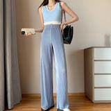 無地・プリーツ ストレートパンツ | ad thie | 詳細画像5 