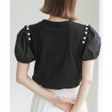 パール付き・パフスリーブ ショルダーフリルTシャツ | ad thie | 詳細画像4
