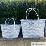 サックスxホワイト | 2サイズ・マルチカラー パサールバッグ | ad thie