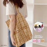 チェック柄 ロゴトートバッグ | ad thie | 詳細画像1 