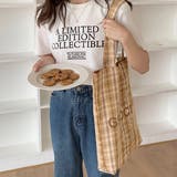 チェック柄 ロゴトートバッグ | ad thie | 詳細画像2 