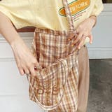 チェック柄 ロゴトートバッグ | ad thie | 詳細画像4 