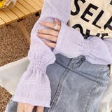 シアーチェック ボリュームアームカバー | ad thie | 詳細画像3