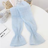 ブルー | シアーチェック ボリュームアームカバー | ad thie