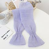 パープル | シアーチェック ボリュームアームカバー | ad thie