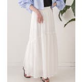 オフホワイト | ふんわり柔らか ティアードロングスカート | ad thie