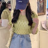 フラワージャガード シアーカットトップス | ad thie | 詳細画像5 