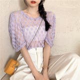 フラワージャガード シアーカットトップス | ad thie | 詳細画像6 